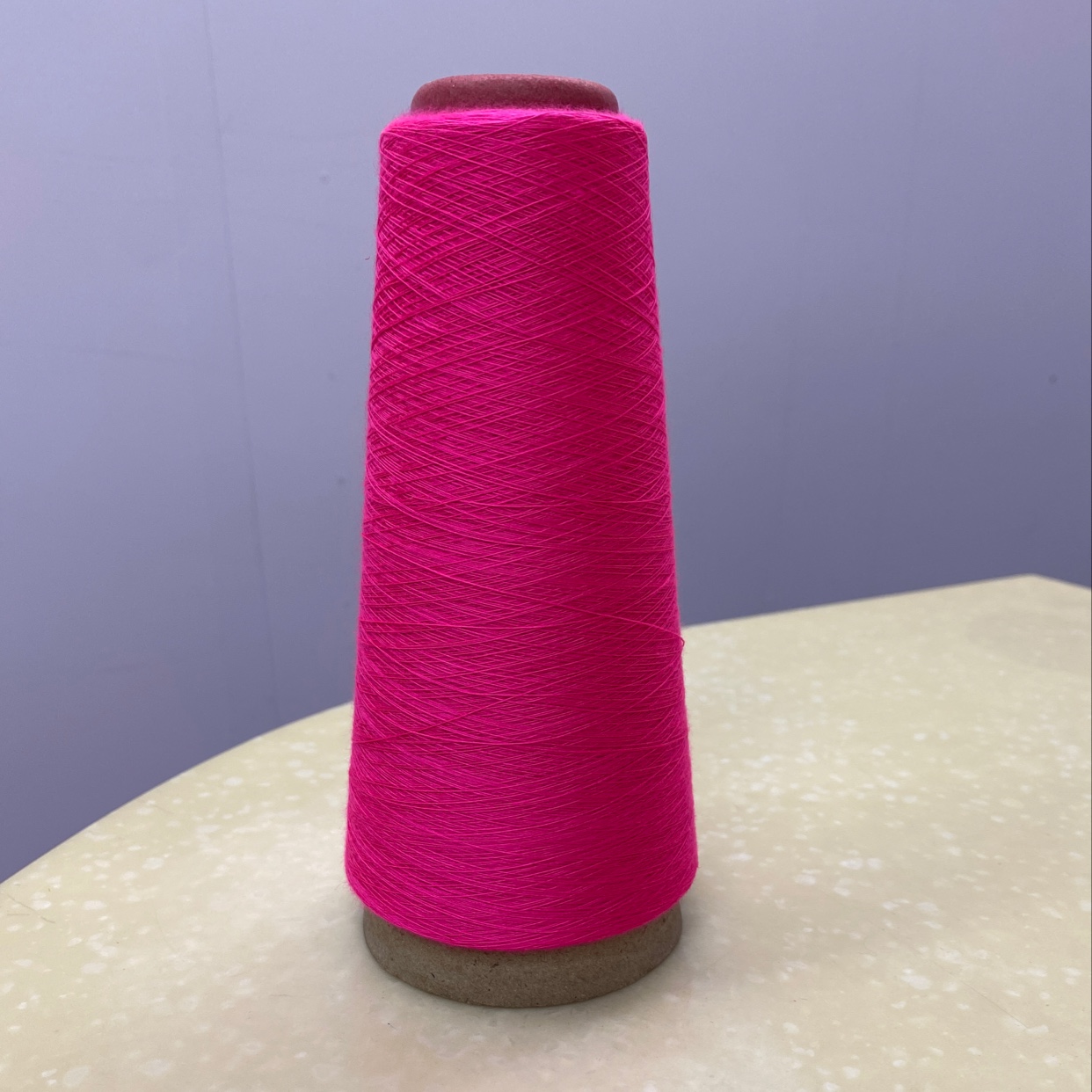 21-32 count colored polyester yarn: Fluorescent plum red
