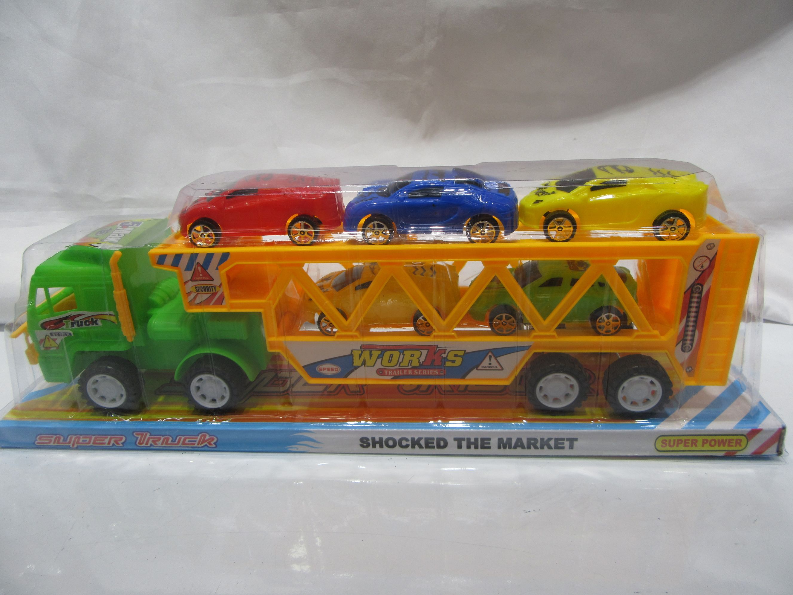 Boy P cover scooter trailer double decker transporter +5 small scooter children's toy car
