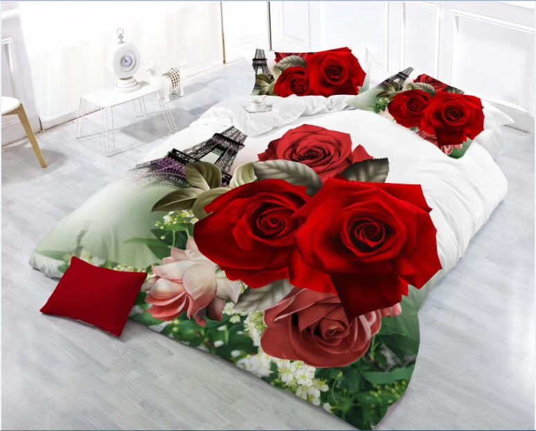 4-piece set of 3D fabric active brushed bedding for export details Picture
