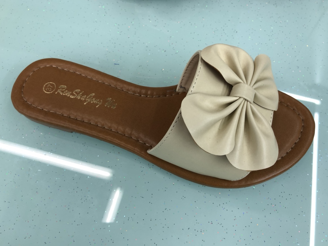 "Human and Shark Dance" one-line flower-patterned, breathable, British and Korean style fashionable and trendy casual women's slippers