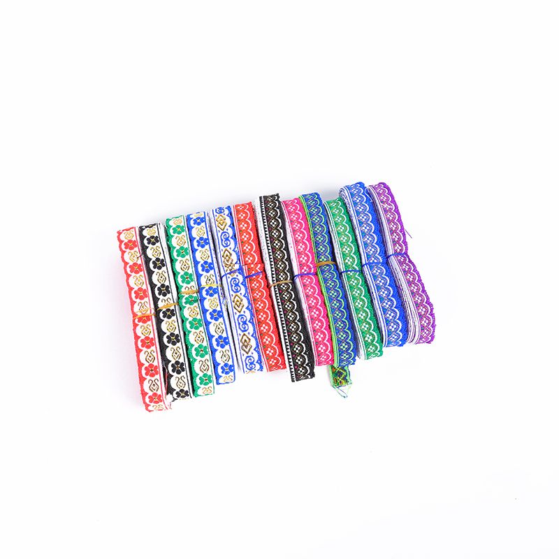 1.5Cm Factory Direct Sales Minority Lace Accessories Polyester Embroidery Jacquard Webbings