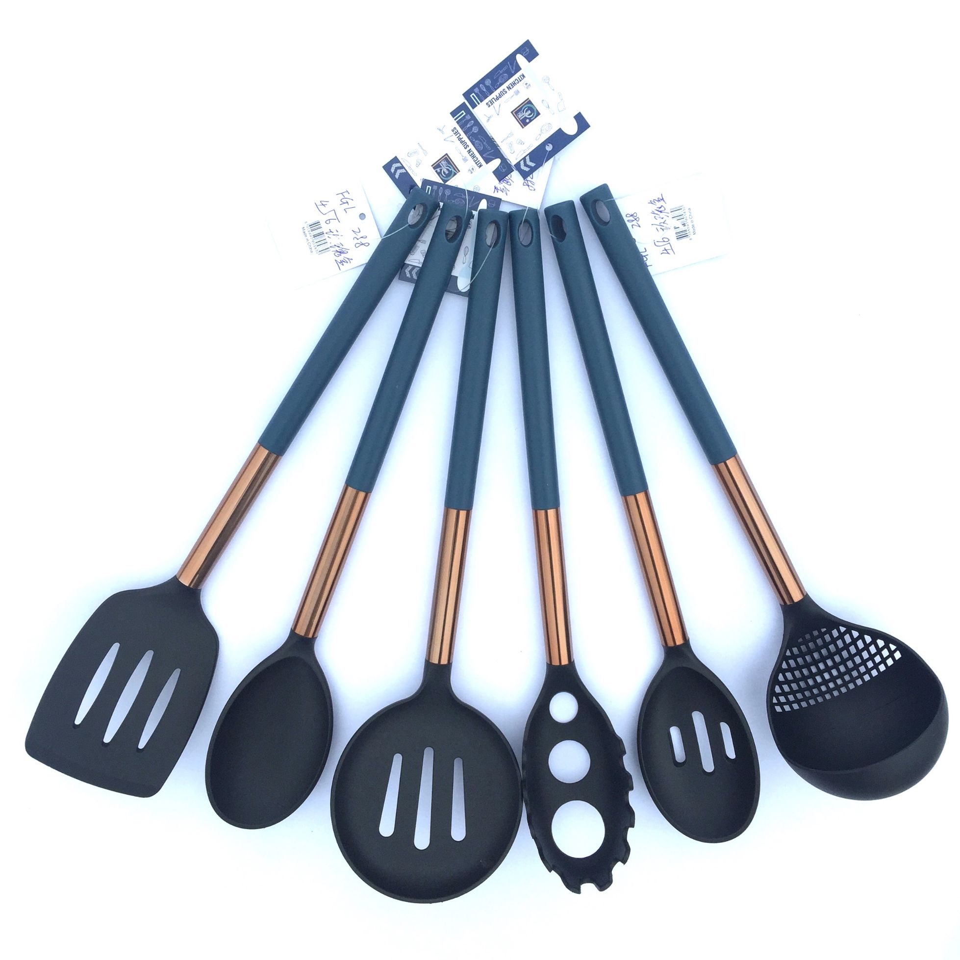 尼龙厨具不粘锅专用镀金铲子家用厨房炒菜套装耐高温汤勺详情图7