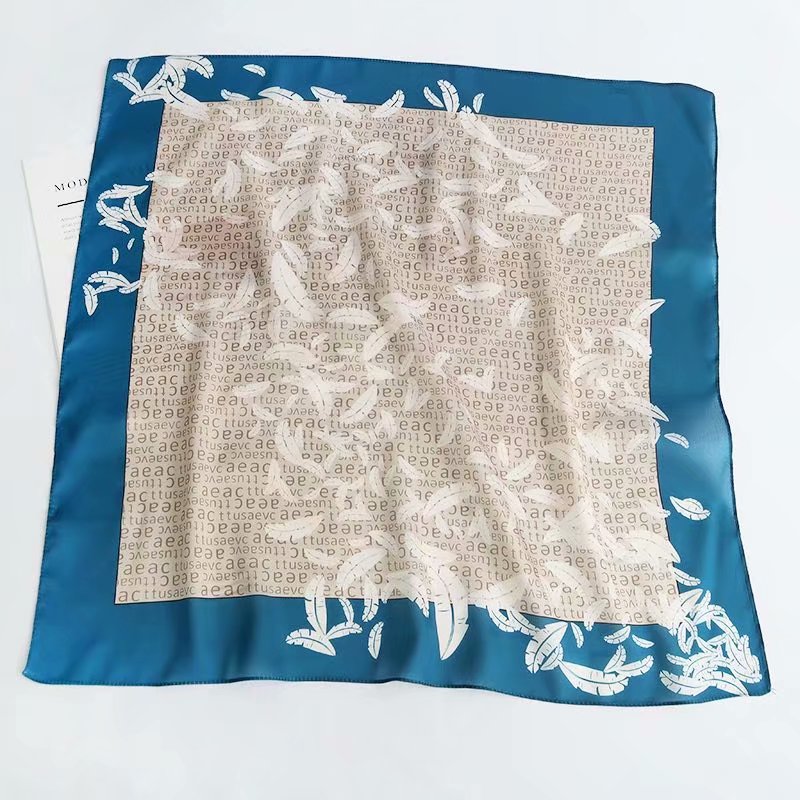 Square Scarf 58Cm Simple Atmosphere Silk Scarf Printed Fashion Women's Silk Scarf