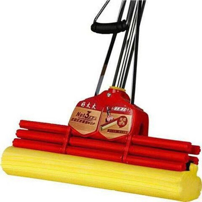 Haotaitai water-absorbing sponge mop, household lazy mop, hand-wash-free rubber cotton mop, extendable rod water-squeezing mop