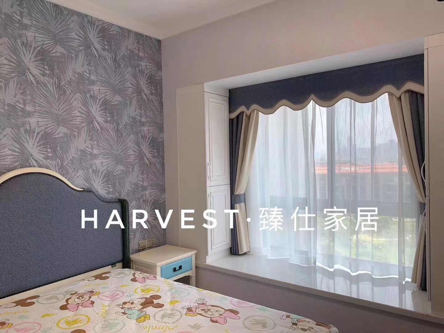 德国艾仕布艺窗帘现代简约轻奢窗帘高精密提花橙色拼接高档客厅卧室遮光产品图