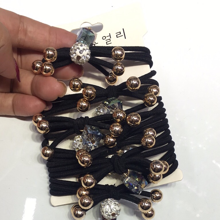 Three in one crystal diamond rubber band thumbnail