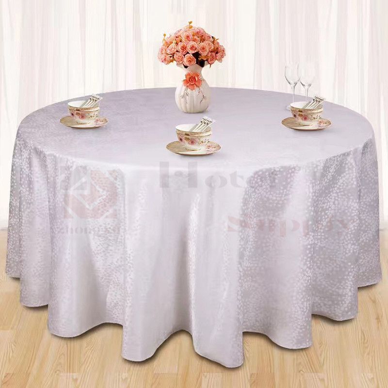 酒店饭店餐厅圆桌方桌提花桌布 可订制尺寸花型详情图2