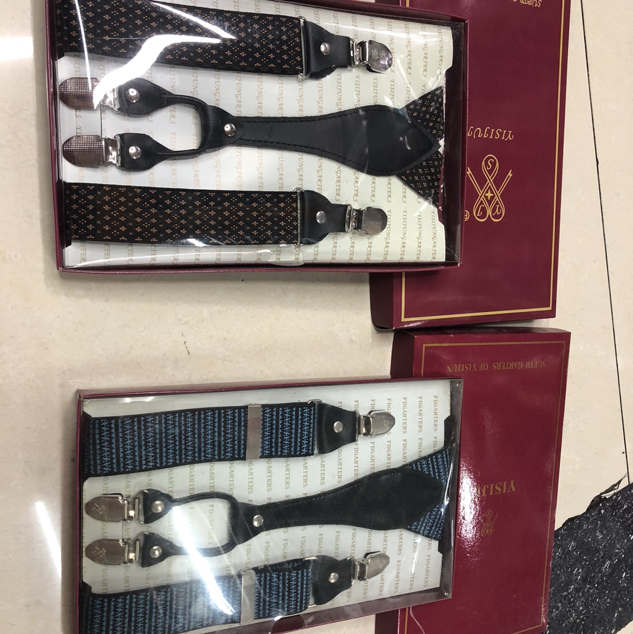 Yi Si Jun 3.5Cm Four-Clip Pants With Extended Suspenders Clip Fat Man Suit Pants 4 Clip Elastic Suspenders For Men details Picture