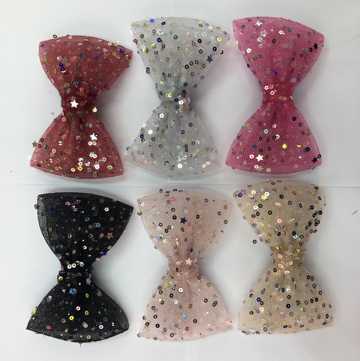 Korean style sequin star bow hair clip