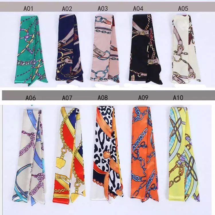 Yiwu Selection small silk scarf female multifunctional versatile narrow strip small scarf thumbnail