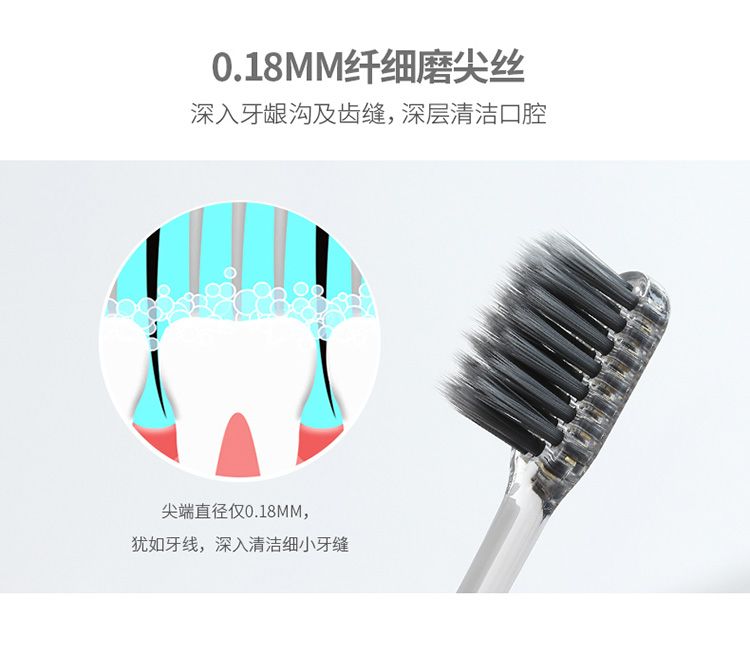 Adult soft-bristled toothbrush, bamboo charcoal couple ultra-fine antibacterial children's cleaning toothbrush, women's household family set, free shipping detail image 3