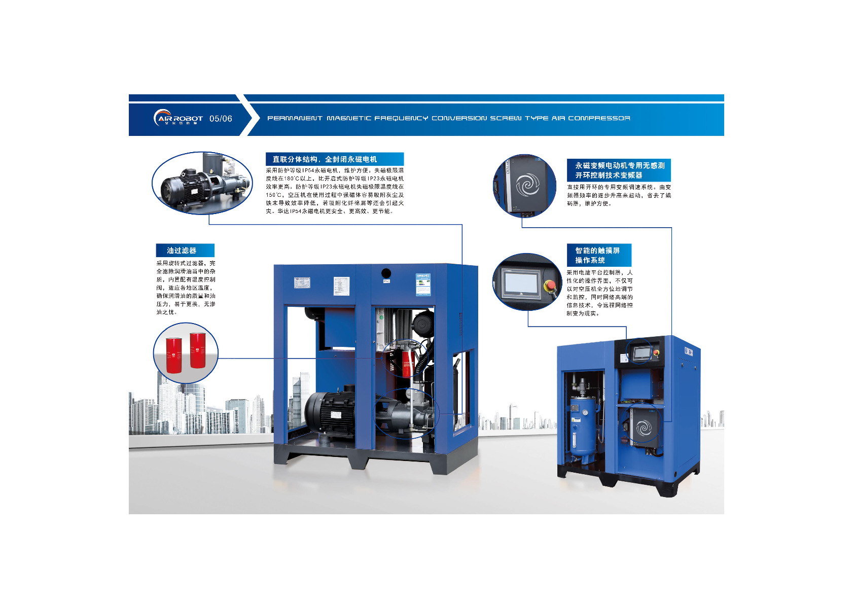 Taiwan Youqiao Machinery Youqiao Permanent Magnet variable frequency screw Air Compressor 37kw detail image 4
