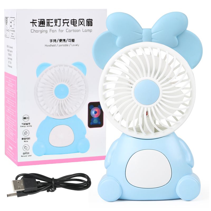 Cartoon mini fan, cute rotating fan, student dormitory desktop fan, office dormitory bed silent detail image 1