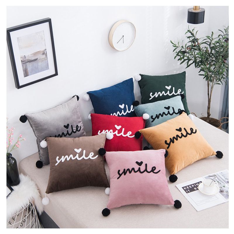 Instagram pear ball pillow pillow simple soft cute princess wind hair bulb pillow case cushion fringe edge sofa back