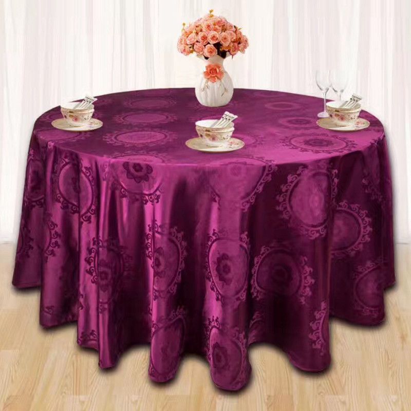 酒店饭店餐厅圆桌方桌提花桌布 可订制尺寸花型详情图8