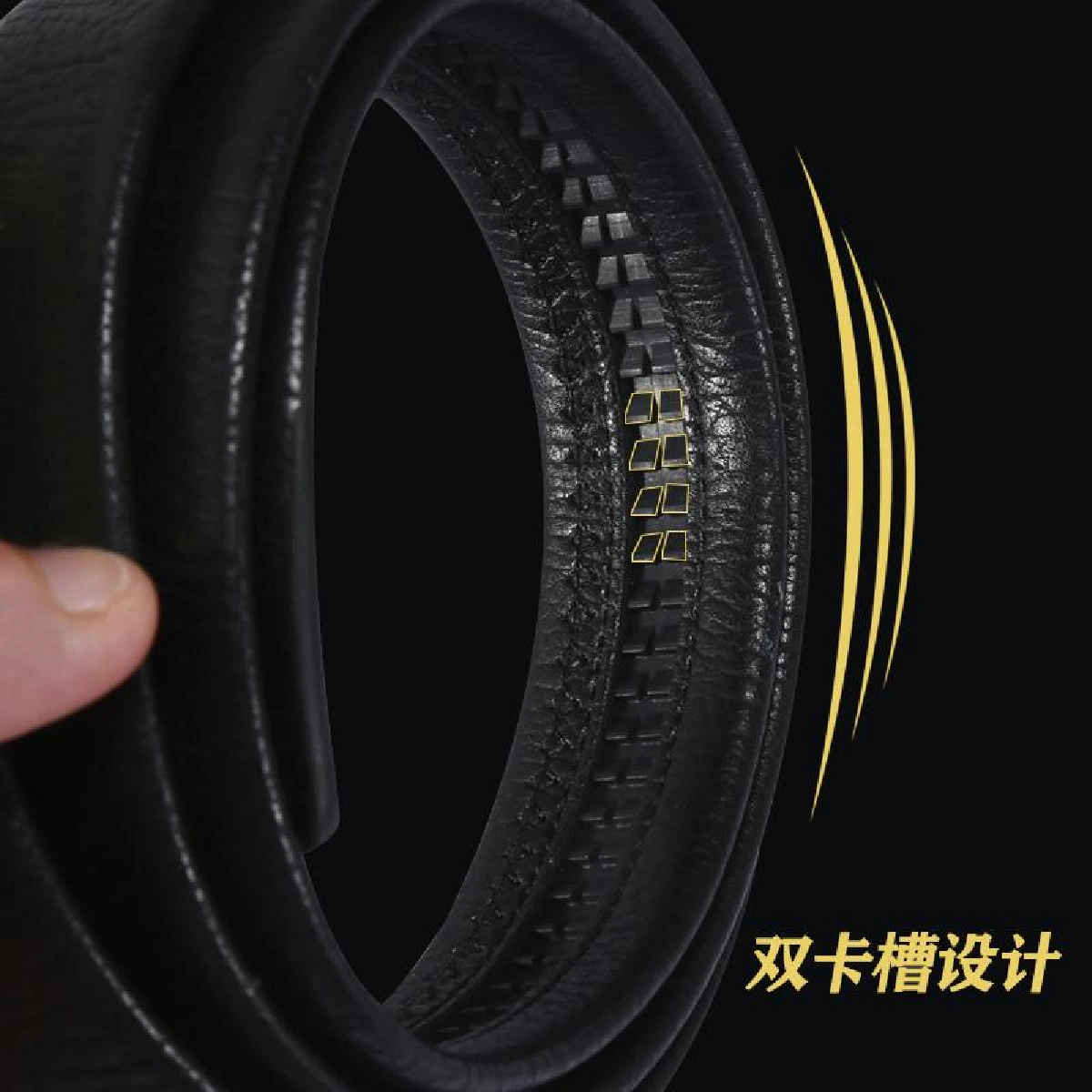 Men's personalized and fashionable leather alloy automatic buckle business versatile young people's belt wholesale bestseller at street stalls detail image 5