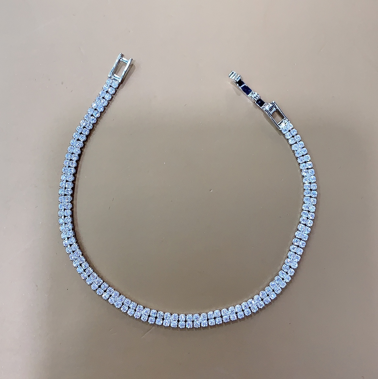 2020流行时尚百搭细锆女士镀白金手链