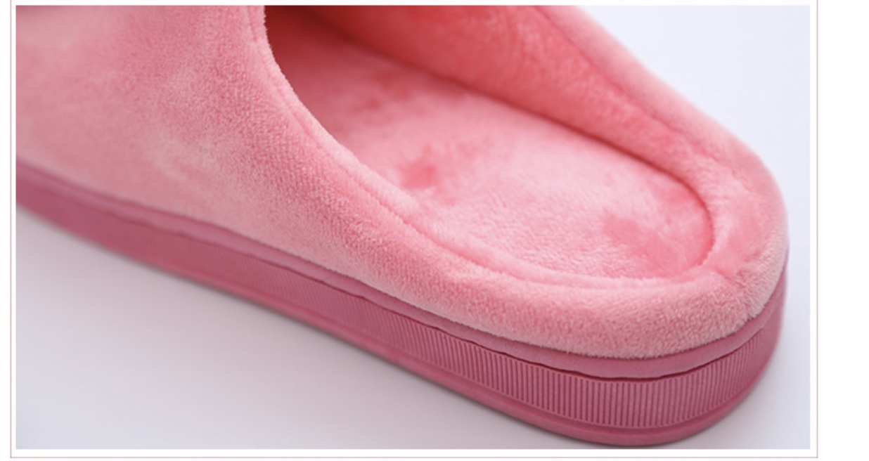 Cute rabbit ball indoor home cotton slippers autumn and winter couple wooden floor warm cotton slippers Item Picture
