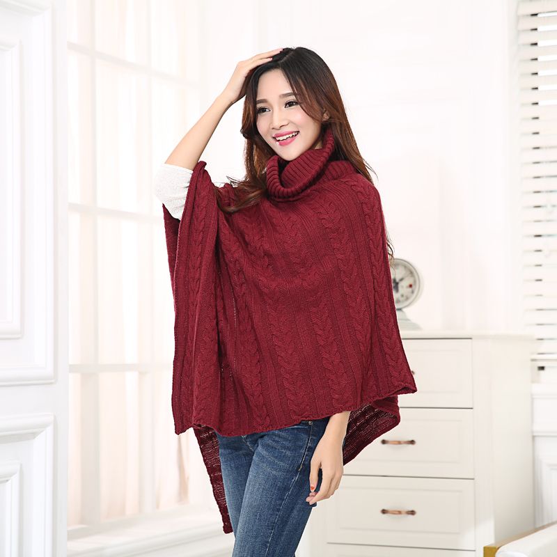 2020 Menas Silk Autumn Winter Europe And The United States Women's Knitted Shawl Hot Selling Fashion Twill Jumper Cloak Manufacturers Direct Sales Specification drawing