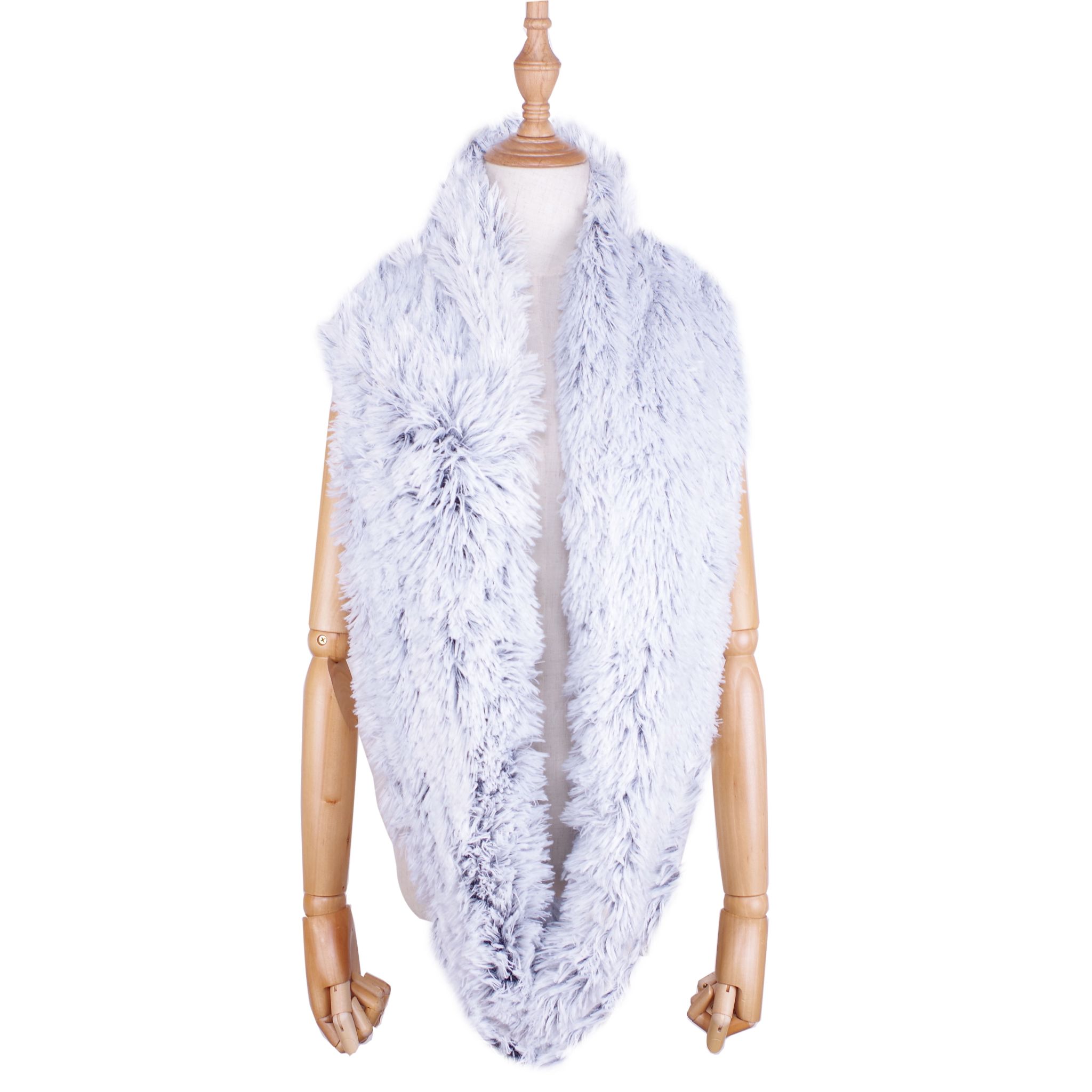 Two-Color Forty Hair Long Neck Plush Neck Autumn Winter details Picture