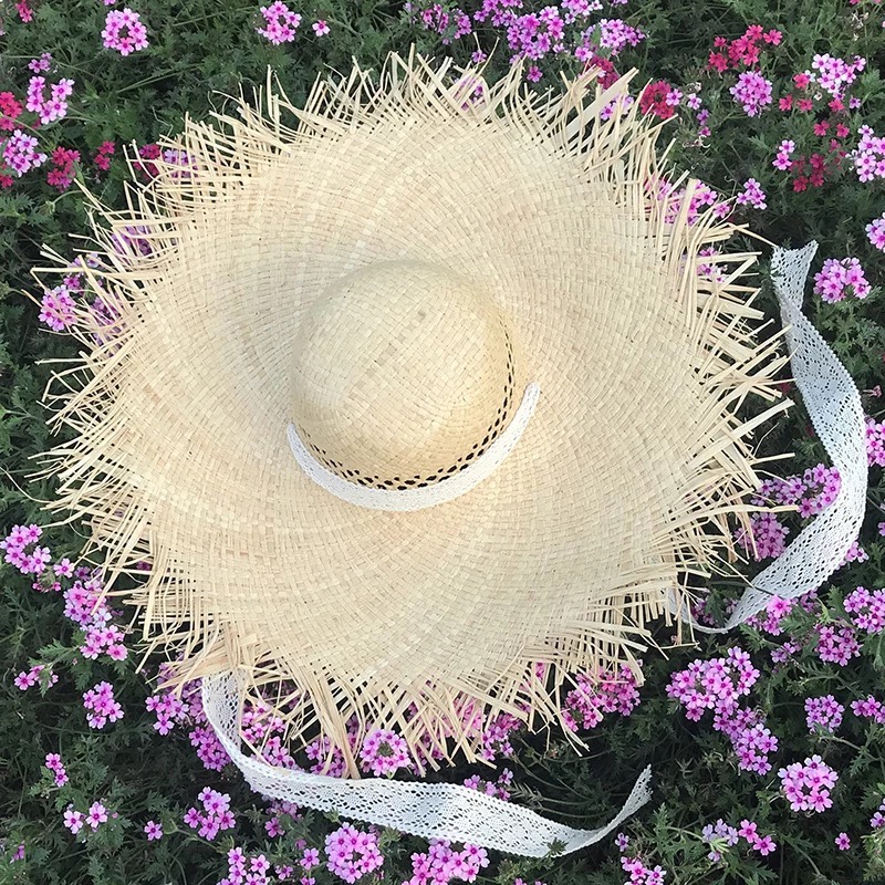 草帽1遮阳草帽女夏天出游海边休闲百搭大沿防晒可折叠沙滩优雅太阳帽女图