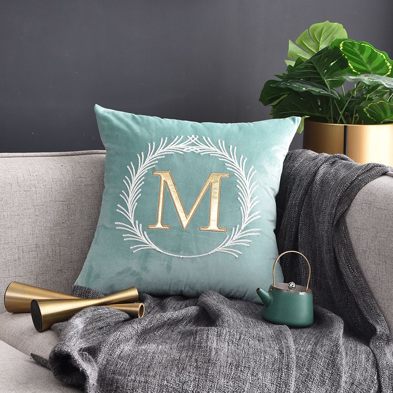 Light luxury flannelette letter pillowcase simple style pillow hug pillow back pillow plain Dutch velvet pillow cover