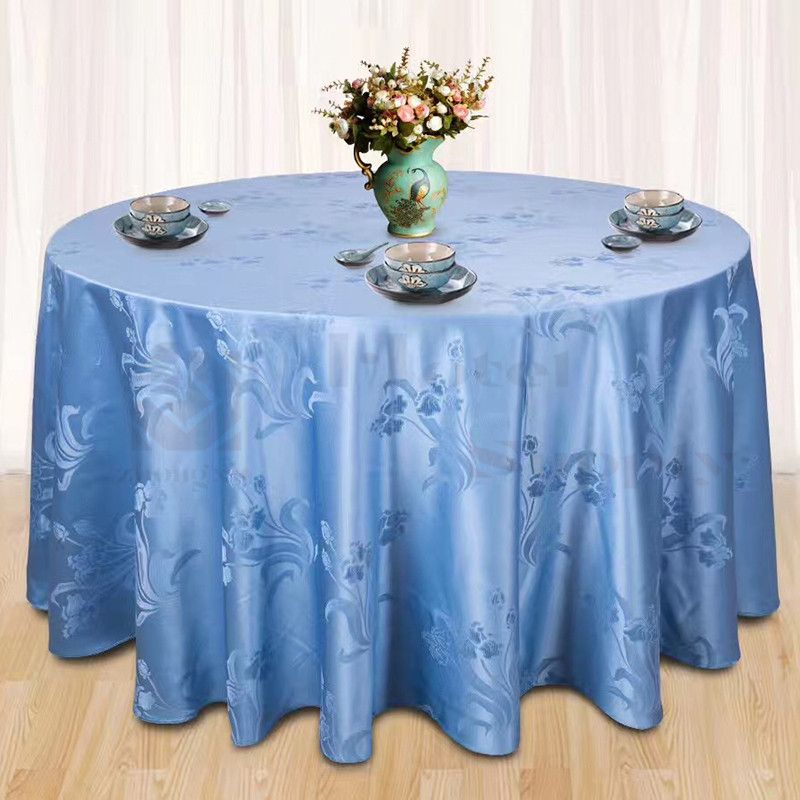 酒店饭店餐厅圆桌方桌提花桌布 可订制尺寸花型详情图12