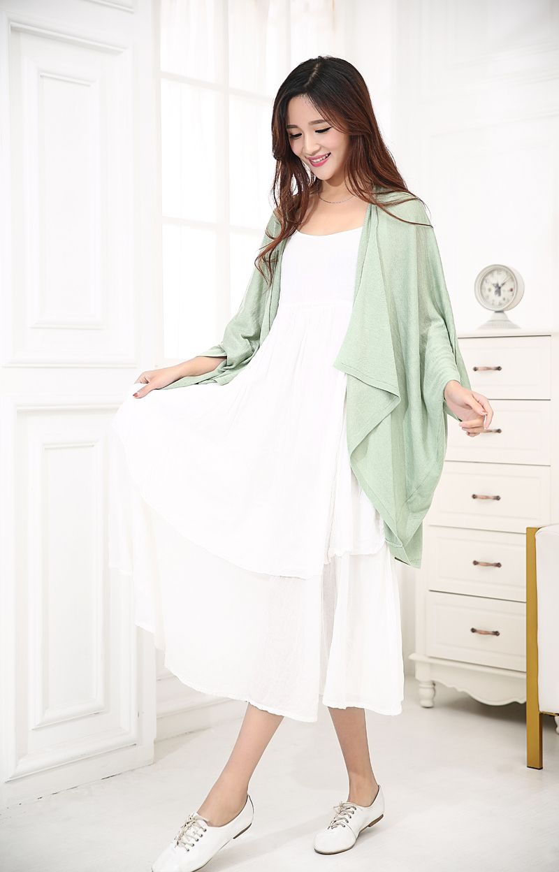In 2020, Menas Silk Europe And The United States Spring And Summer Hot Knitting Coat Air Conditioning Fir Fashion Sunscreen Knitting Open Fir Factory Direct Sales details Picture