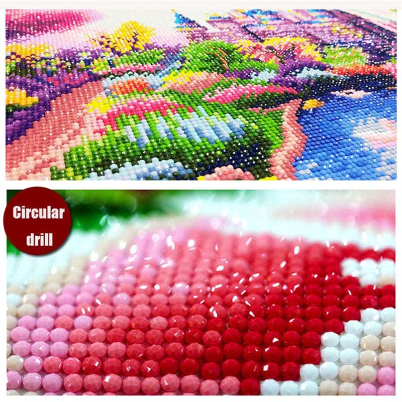 外贸新款5D钻石画跳舞女孩卧室DIY圆钻满钻风景十字绣装饰画详情图5