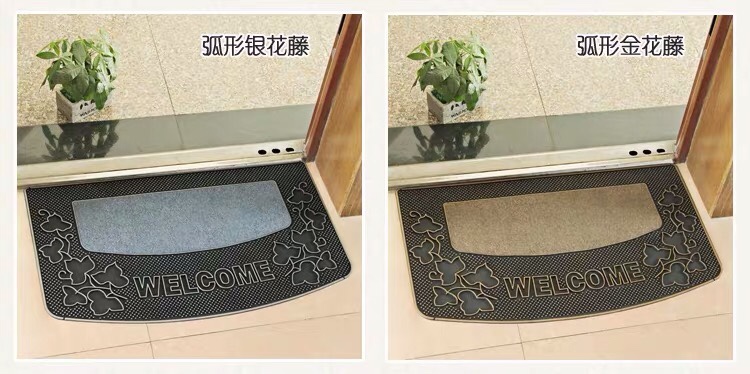 Rubber floor mat at the door of European-style porch carpet, bathroom, kitchen non-slip door mat rubbing against soil plastic foot mat thumbnail