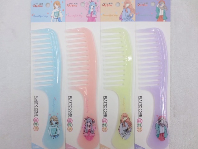 Wide Tooth Cartoon Comb Makeup Comb Hair Straight Hair Smooth Hair Comb Plastic Comb details Picture