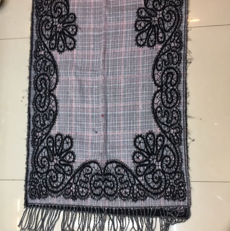 New Explosive Printed Black Ins Wind Lace Double Face Towel 2023