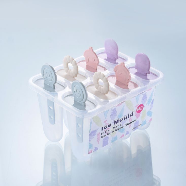 A set of 8 cute DIY ice mold cartoon Popsicle and ice cream molds, ice cream Popsicle molds, ice cream trays and ice boxes Specification image