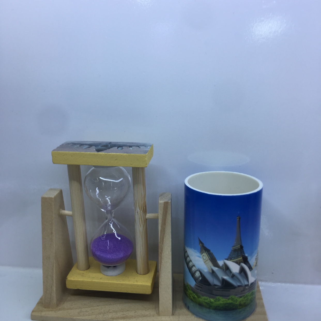 学生礼品创意木制沙漏笔筒收纳摆件娇小精致可爱卓面装饰