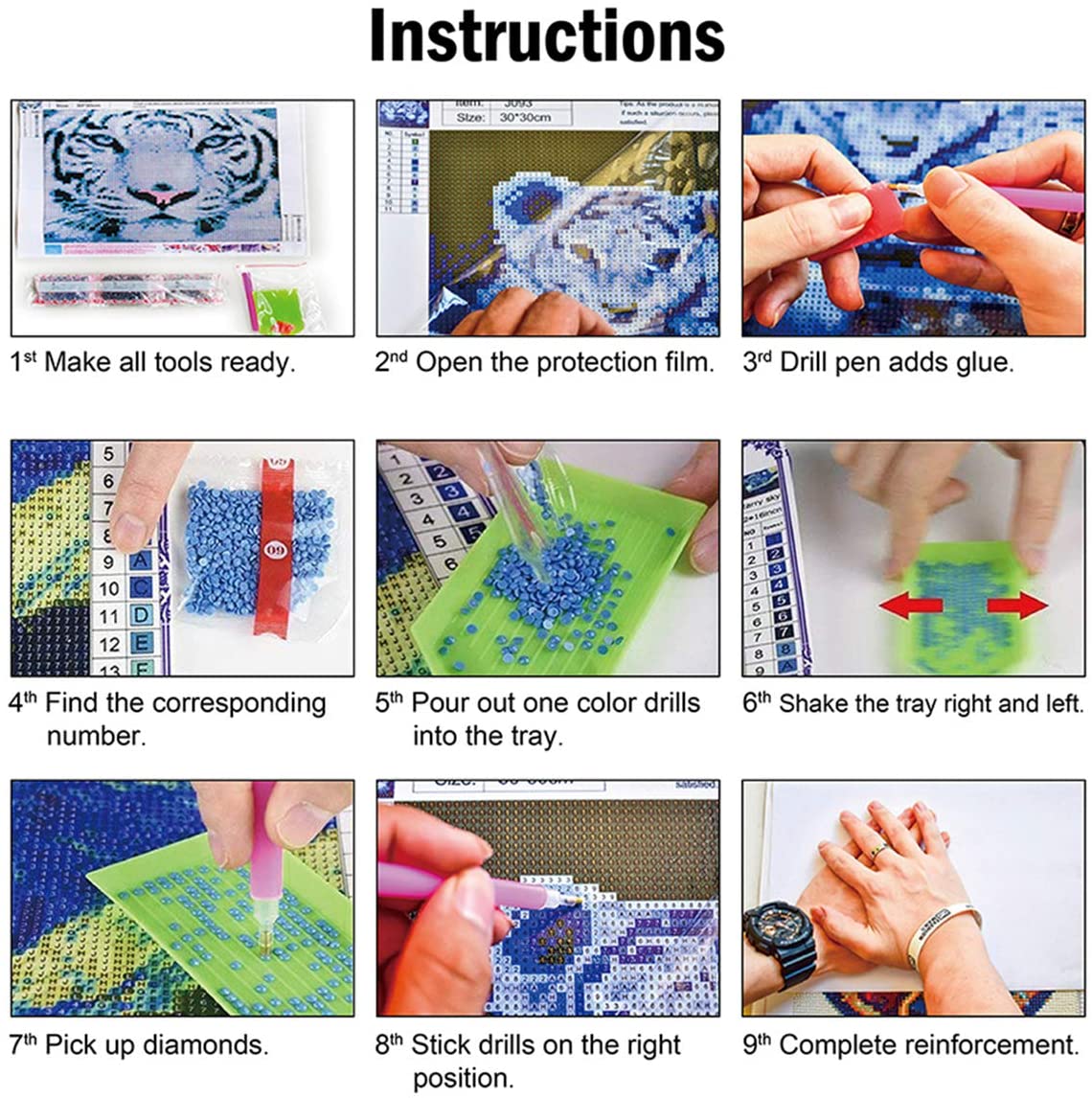外贸新款5D钻石画跳舞女孩卧室DIY圆钻满钻风景十字绣装饰画详情图9