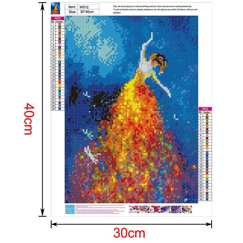 外贸新款5D钻石画跳舞女孩卧室DIY圆钻满钻风景十字绣装饰画详情图2