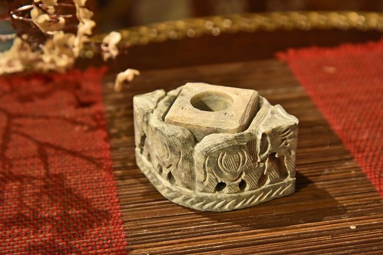 Soapstone candlestick incense burner Specification image