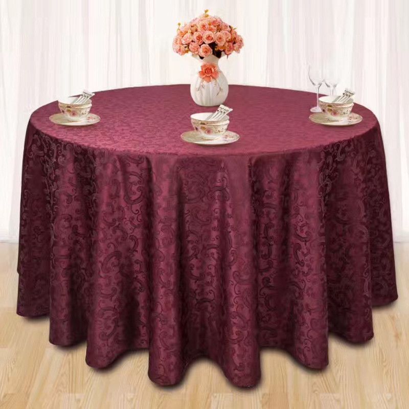 酒店饭店餐厅圆桌方桌提花桌布 可订制尺寸花型详情图5