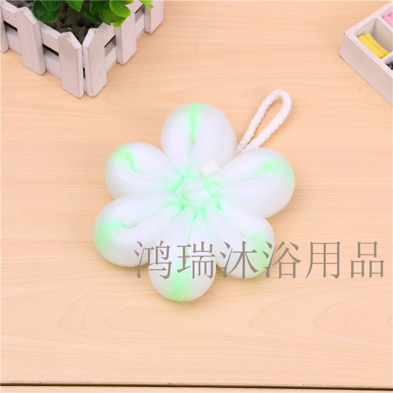 家用浴花挂带沐浴洗澡球可爱柔软洗浴用品搓背搓澡不散浴花洗澡球产品图