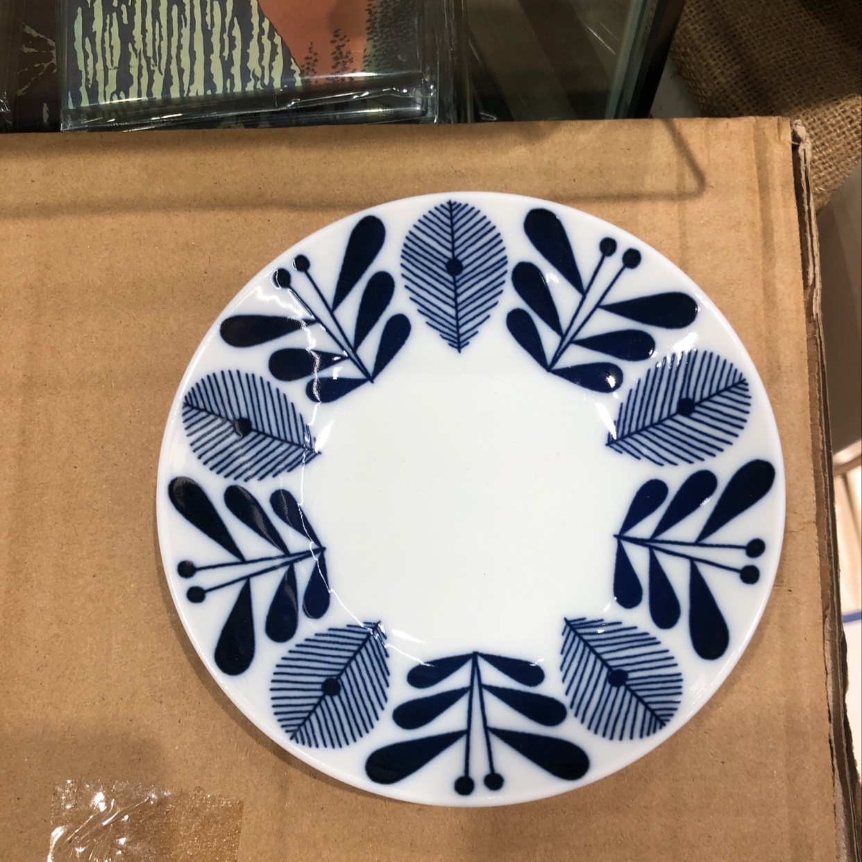 日本进口美浓烧蓝枫林YK135盘