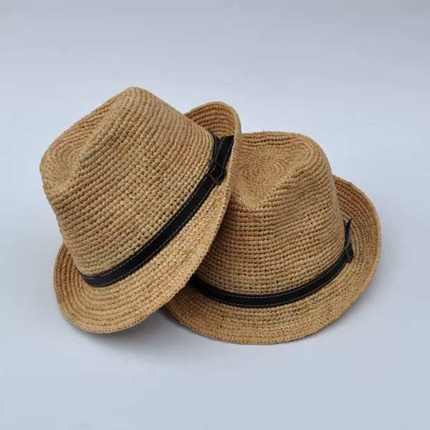 New Lafite straw hat for spring and summer outings and shopping, suitable for both men and women, in various sizes, hand-woven jazz hat trend details Picture