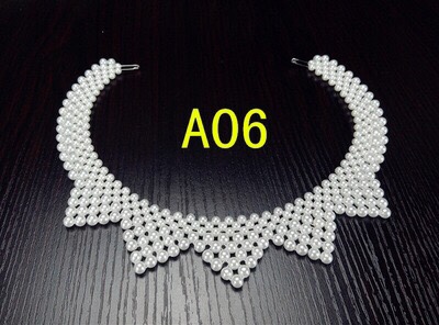 Handmade pearl necklace, pearl fake collar