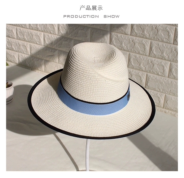 Summer hats, women's British top hats, women's straw hats, beach hats, sun hats, sun protection and shading hats, foldable details Picture