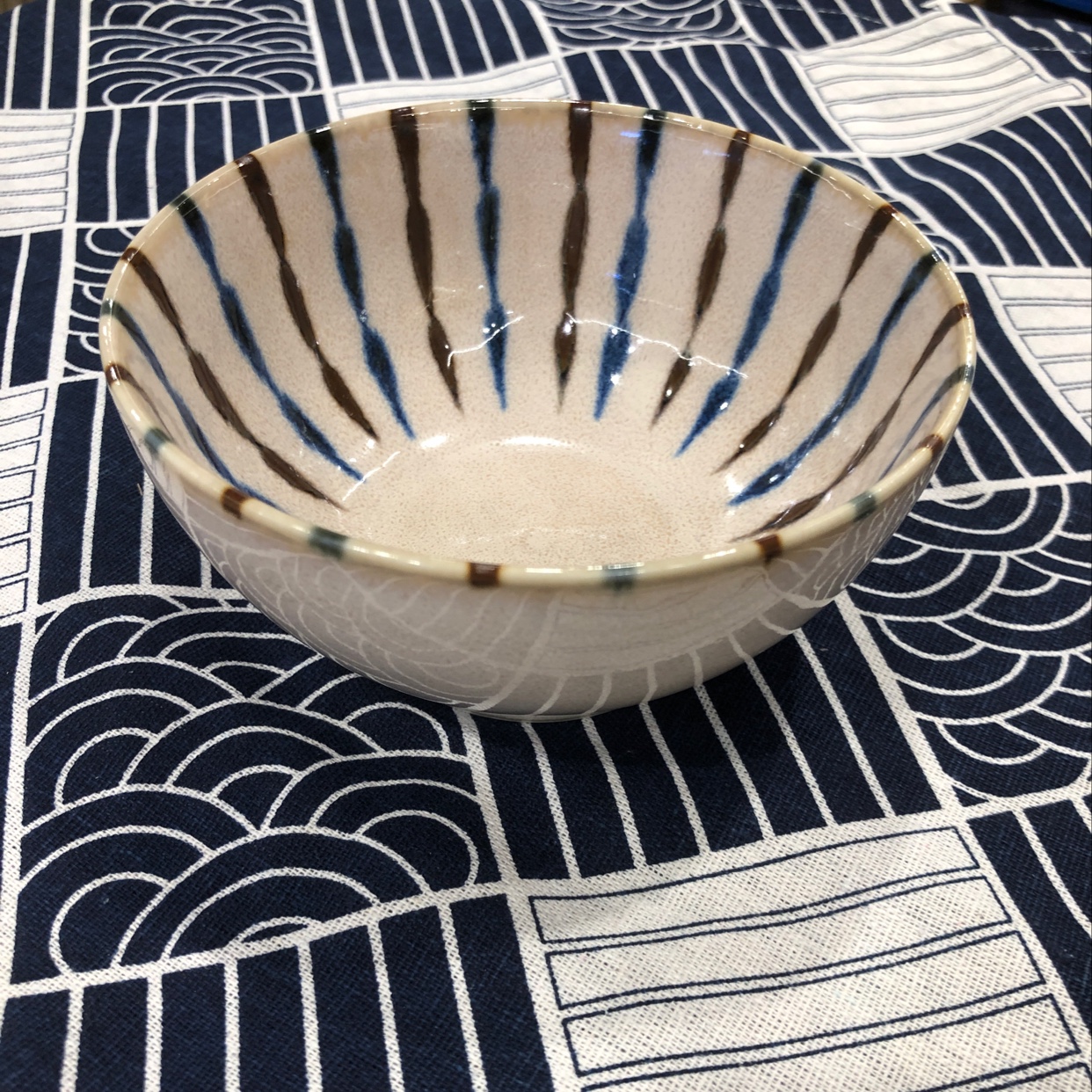 Japanese imported Mino yaki bamboo and Ten Herbs soup bowl details Picture