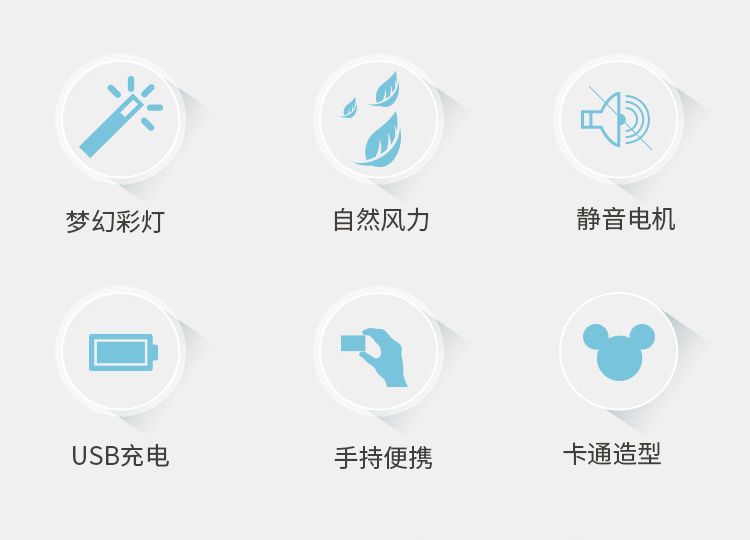 Cartoon mini fan, cute rotating fan, student dormitory desktop fan, office dormitory bed silent detail image 4