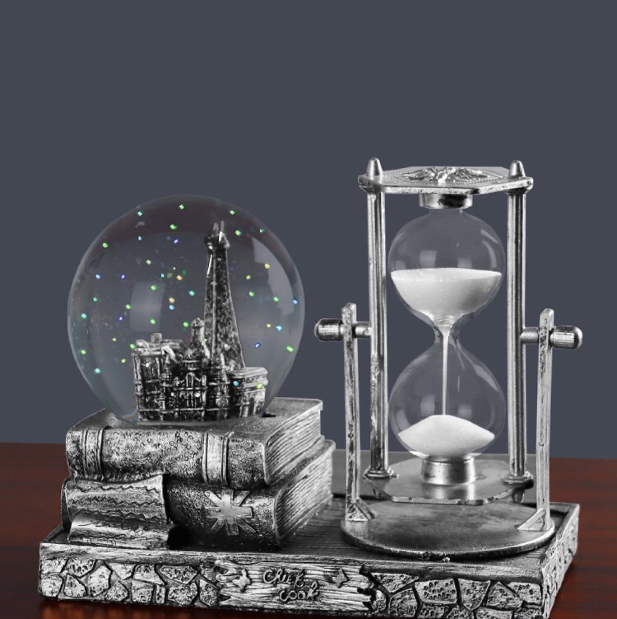 家居装饰复古水晶球沙漏学生情侣礼物卓面装饰摆件