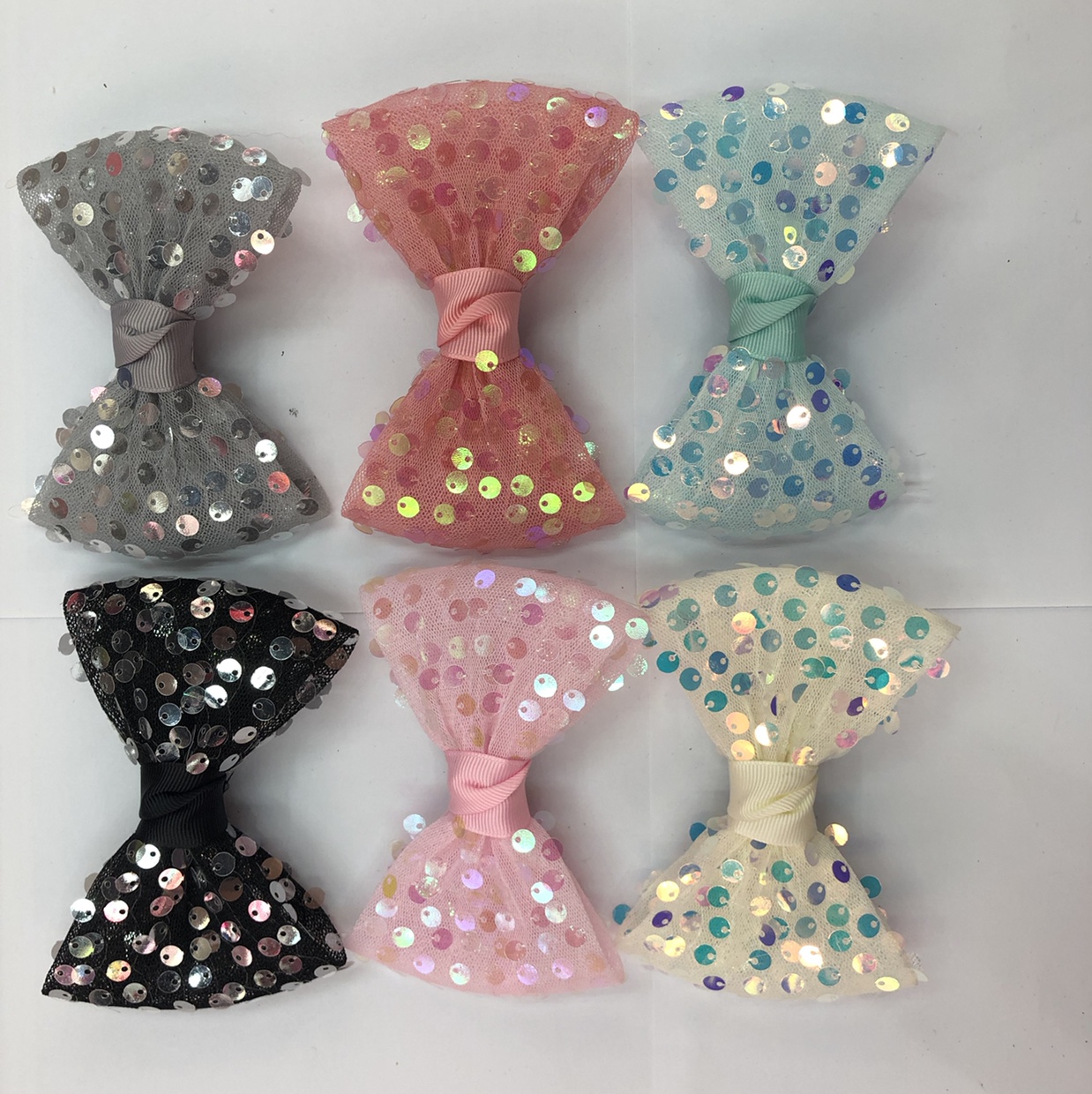 Korean version of the fashion polishes round sparkly bow clip. thumbnail