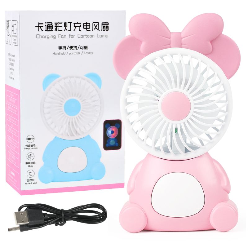 Cartoon mini fan, cute rotating fan, student dormitory desktop fan, office dormitory bed silent Specification image