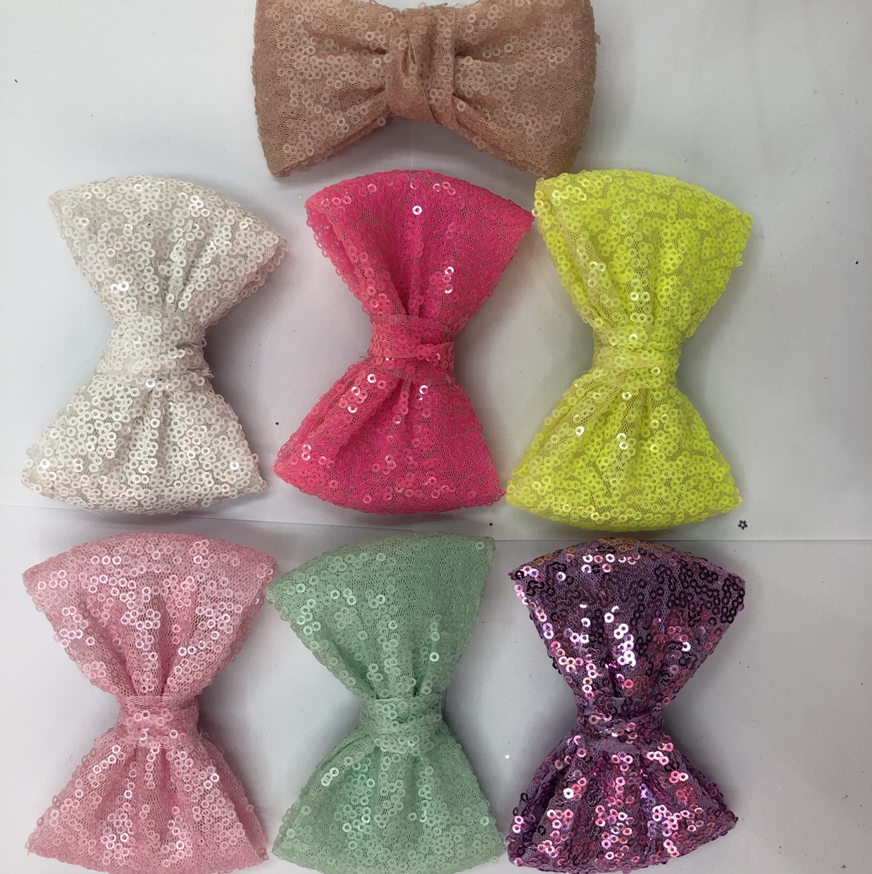 Korean style fluorescent sequin bow hair clip