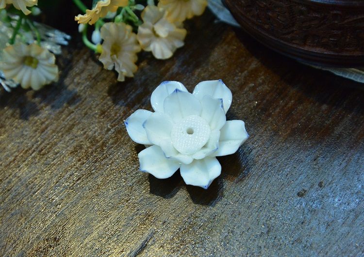 印度  冰裂纹   莲花   陶瓷   香座详情2